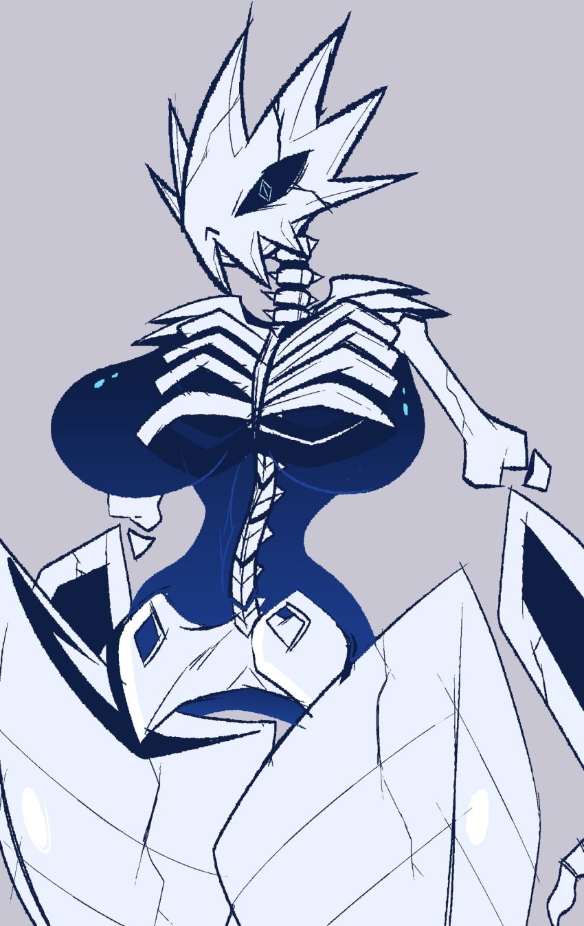 blue_eyes bone bones breasts curvaceous curvy curvy_body curvy_figure hips hourglass_figure maybeantart original_character skeleton skull unknown_gender