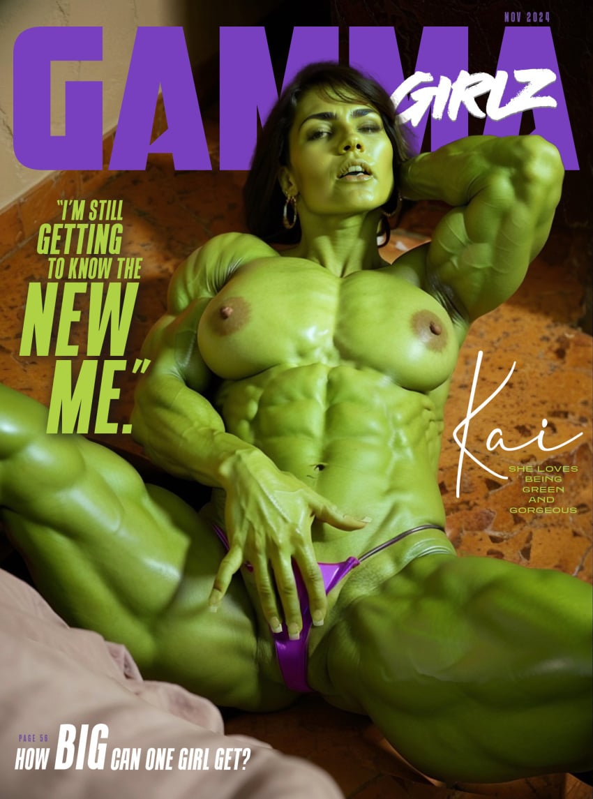 1girls ai_generated breasts female_only green_skin jennifer_walters marvel marvel_comics muscle_girl muscles muscular_female muscular_woman nipples she-hulk she_hulk thick_thighs