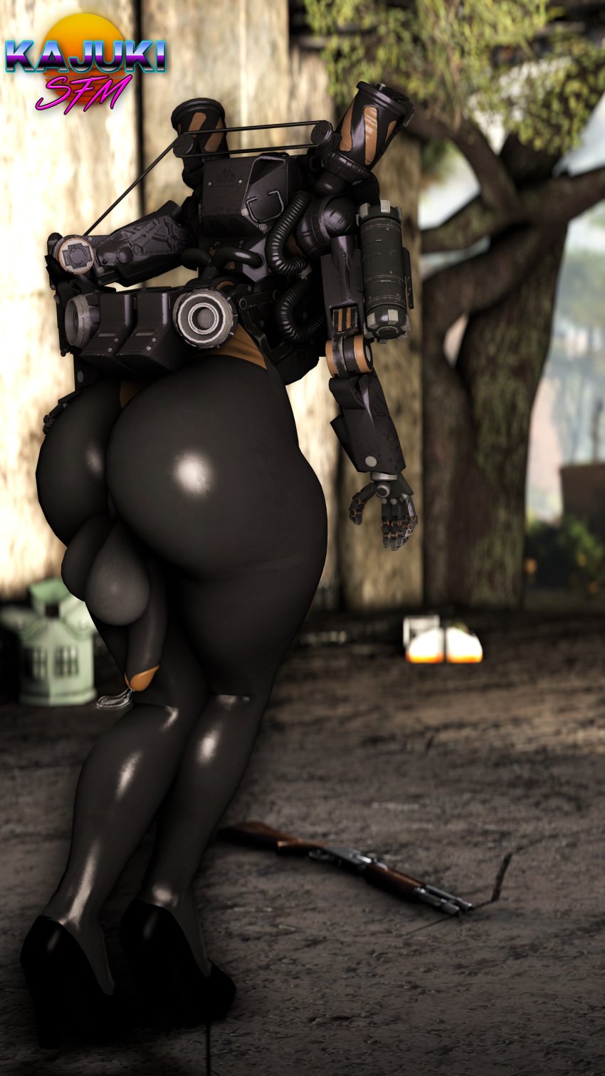 3d apex_legends ass balls kajukisfm male male_only pathfinder_(apex_legends) penis robot shotgun weapon