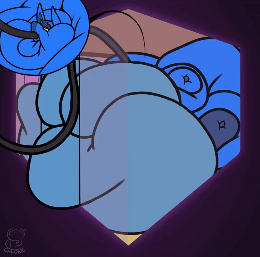 animated bbw big_ass blob bubble_butt energyunit female furry huge_ass hyper_ass immobile lucario pokemon pokemon_(species) ssbbw thick_thighs weight_gain wide_hips