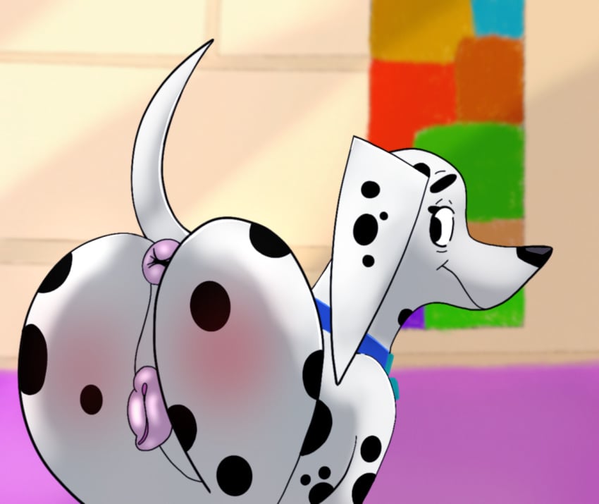 101_dalmatian_street 101_dalmatians 1girls 2019 anatomically_correct animal_ears animal_genitalia animal_pussy anus ass canid canine canine_pussy canis dalmatian dat_ass delilah_(101_dalmatians) disney domestic_dog female feral kaze~inu looking_back mammal presenting presenting_anus presenting_pussy pussy