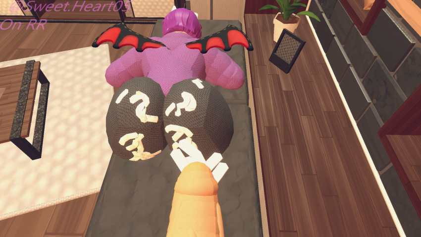 bat_wings cum cum_on_ass cum_on_face demithefemboy05 femboy gay glasses rec_room rec_room_fba_(costume) splenda_(rec_room)