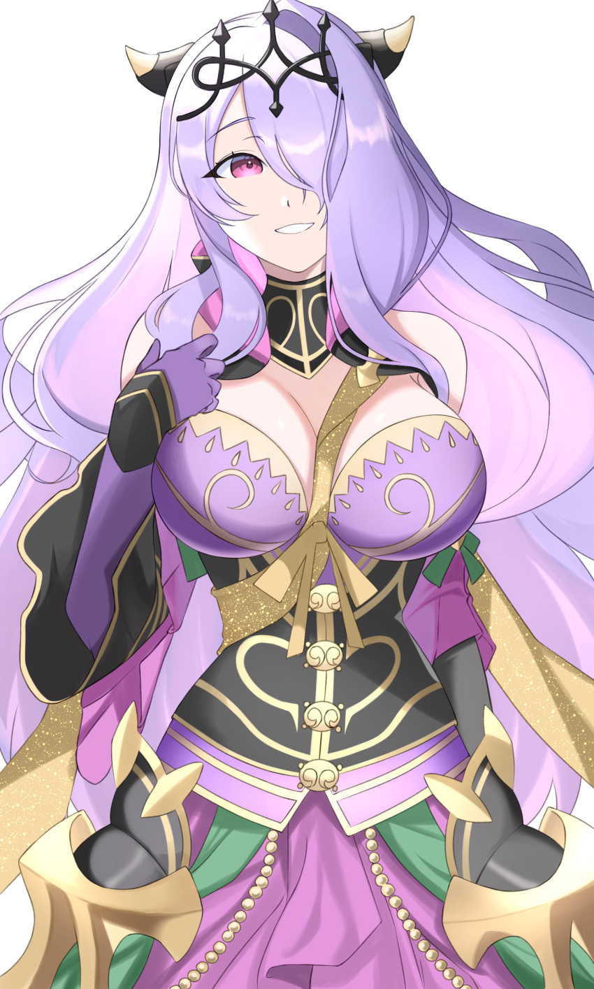 1girls alternate_costume breasts camilla_(alluring_darkness)_(fire_emblem) camilla_(fire_emblem) female female_only fire_emblem fire_emblem_fates fire_emblem_heroes hair_over_one_eye large_breasts nintendo official_alternate_costume ondur solo