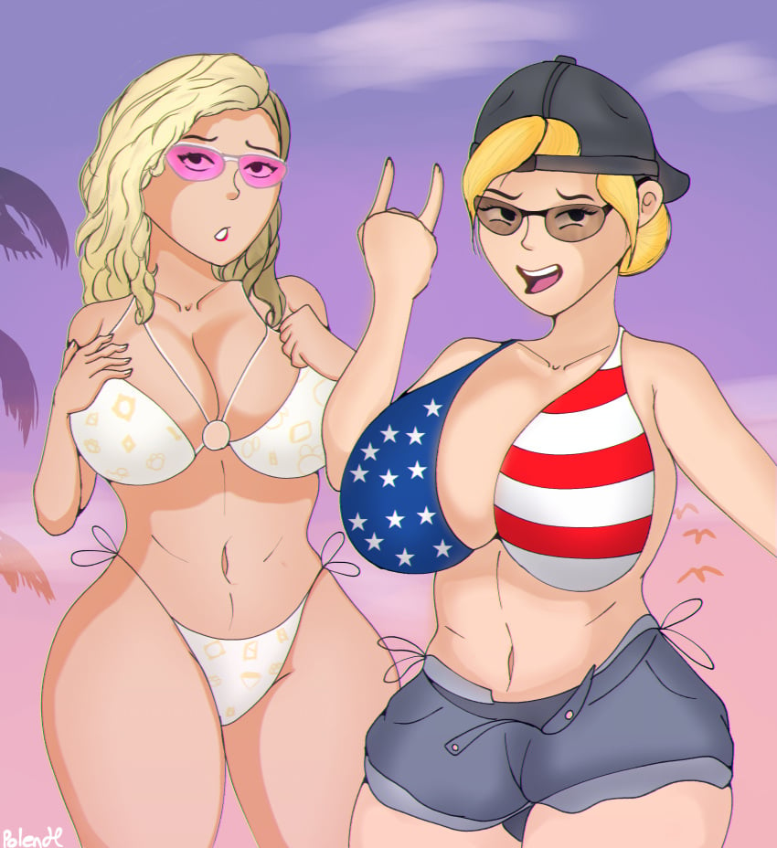 1girls big_breasts bikini grand_theft_auto_vi mud_girl_(gta_vi) polxnart_(artist) pool_party_girl_(gta_vi) purple-tinted_eyewear sunglasses tinted_eyewear