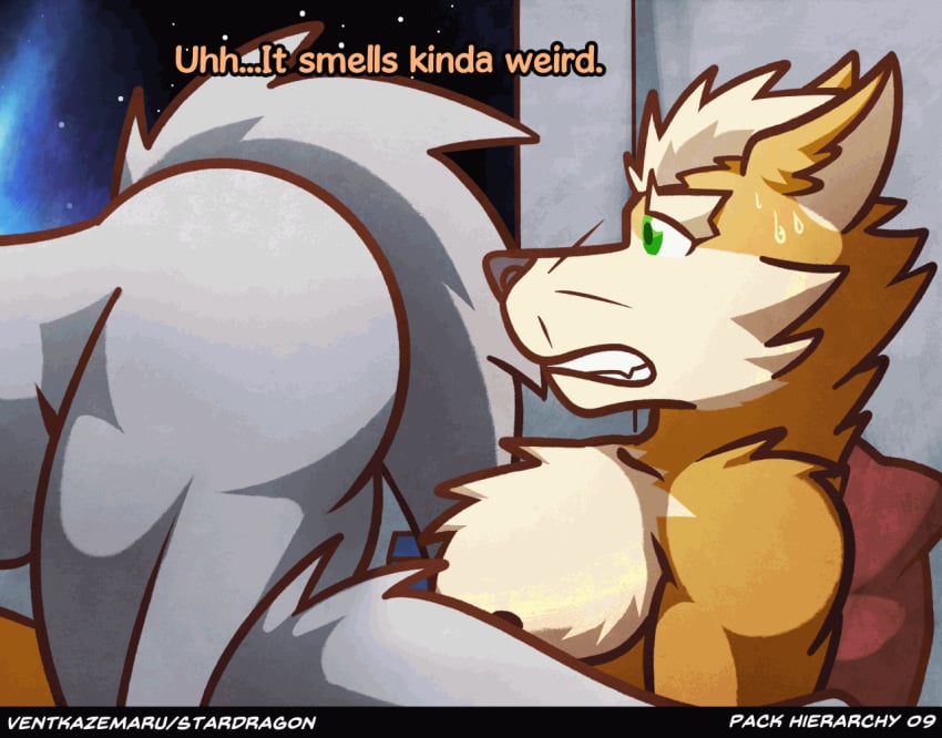 anal animated canid canine canis clothed clothing fox fox_mccloud gay male male_only mammal nintendo oral rimming sex star_fox text topless ventkazemaru video_games whiskers wolf wolf_o'donnell yaoi