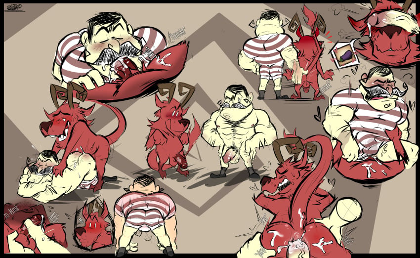 absurd_res anal balls bovid caprine cum cum_in_ass cum_in_mouth cum_inside cute don't_starve don't_starve_together duo gay gay_domination goat hi_res human humanoid klei_entertainment male male_only mammal muscular_male oral penis torquewintress video_games wolfgang_(don't_starve) wortox yaoi