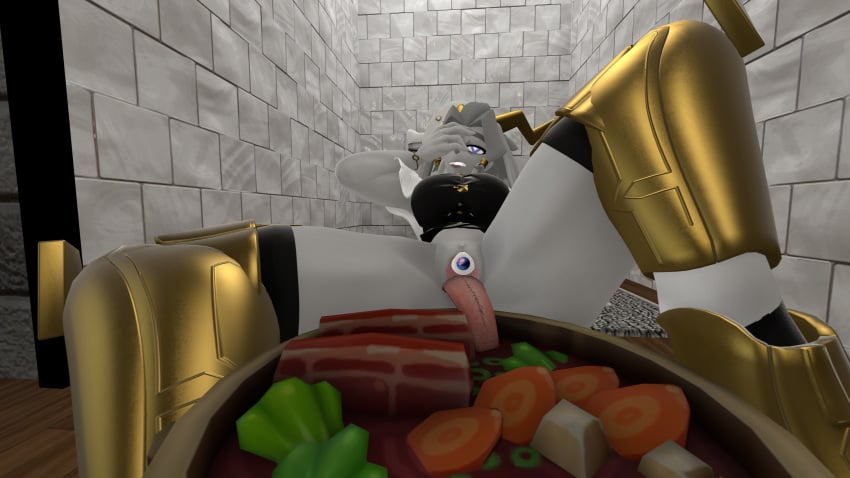 annoyed annoyed_expression bathroom curse cursed embarrassed embarrassed_female enhanc3dpenn eye_in_vagina feeding forced_to_crouch hand_on_head pseudoregalia sentient_pussy source_filmmaker squatting sybil_(pseudoregalia) thick_thighs vagina_curse vagina_tongue