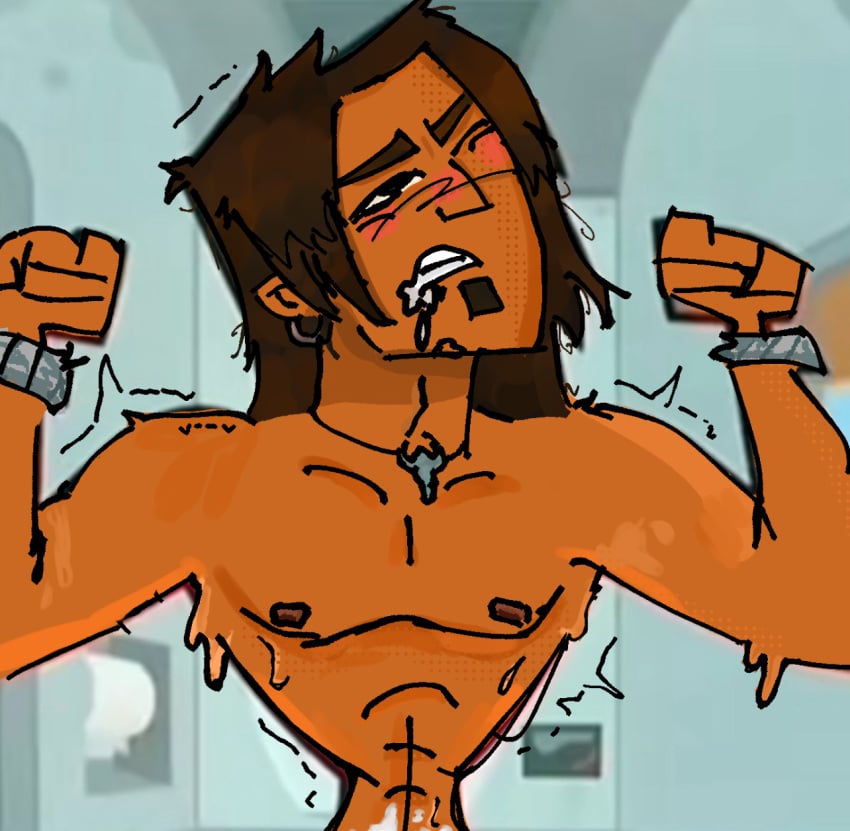 alejandro_burromuerto_(tdi) cling cum male male_only nipples satire source_request sweat tan_body tdi total_drama_island