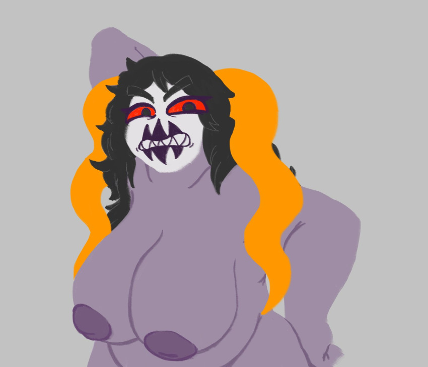 big_breasts chahut_maenad chubby clown hiveswap homestuck horns impwife overweight