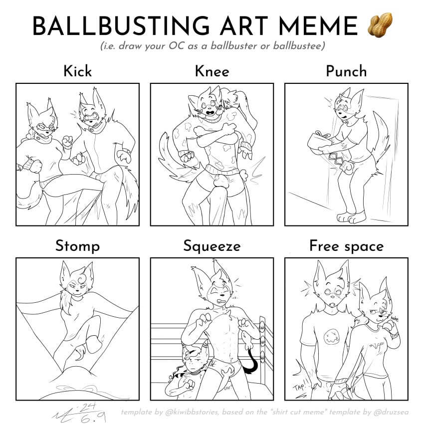 2024 absurd_res ampharos anthro attack backhand_slap ball_punching ball_squeeze ball_squish ballbusting ballbusting_art_meme balls clothing cock_and_ball_torture comic crotch_attack crotch_kick dewott female furret generation_2_pokemon generation_3_pokemon genital_torture genitals group hi_res kick lopunny male male/female male/male meme meowthicc monochrome nintendo pokemon pokemon_(species) punch skitty squish stomping sylveon twin twins underwear zangoose zigzagoon