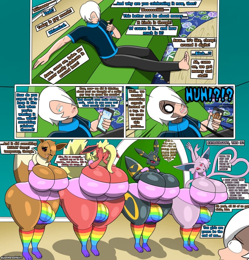 absurd_res anthro anticipation ass balls_outline belly big_breasts big_bulge big_butt big_hipped biped breasts bulge curvy_figure detailed_background detailed_bulge eevee eeveelution embarrasment embarrassed espeon feet flareon futanari generation_1_pokemon generation_2_pokemon genital_outline group gynomorph gynomorph_anthro harem hi_res huge_breasts huge_bulge huge_butt huge_hips huge_thighs human humanoid humanoid_feet hyper hyper_breasts hyper_butt hyper_hips hyper_thighs intersex intersex_anthro jonhexelleirr lustful_gaze male male_human mammal nervous nintendo one_eye_closed penis_outline plantigrade pokemon pokemon_(species) shaded shy simple_shading slightly_chubby slightly_chubby_anthro standing teasing thick_thighs tongue tongue_out umbreon voluptuous wide_hips wink