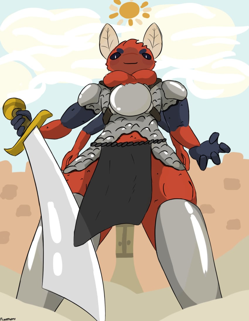 anthro armor desert floppyoppy guard loincloth male moth ruins scimitar solo sword