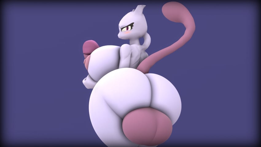 anthro areola ass balls big_balls big_breasts big_butt big_penis blush breasts erection futanari generation_1_pokemon genitals gynomorph hi_res huge_balls huge_breasts huge_butt huge_cock hyper hyper_genitalia hyper_penis intersex legendary_pokemon looking_back mewtwo nintendo nipples not_person420 penis pokemon pokemon_(species) solo tail