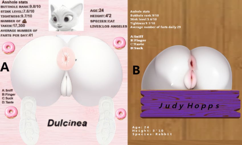 2girls absurd_res ai_art ai_assisted ai_generated anthro anus anus_cutout anus_focus ass ass_focus asshole beauty_mark big_anus big_ass big_butt birthmark bunny buttocks character chart crossover cute disney donut donut_anus dreamworks dulcinea extremely_high_resolution eyelashes eyes face felid feline female female_only food fur furry furry_only girl grey_fur highres hole_in_wall huge_anus judy_hopps large_anus large_eyes mammal mouth netflix nose panties petite picture picture_frame pink_anus portrait puffy_anus puss_in_boots_(dreamworks) pussy pussy_lips pussy_visible pussy_visible_through_panties rabbit shoes shrek_(series) sneakers statistics stats stuck_in_wall tail tail_up text_on_wall the_adventures_of_puss_in_boots thick_ass thong through_wall tight_anus tight_pussy under_panties vagina wall white_body white_fur white_hair wood wooden_wall zootopia