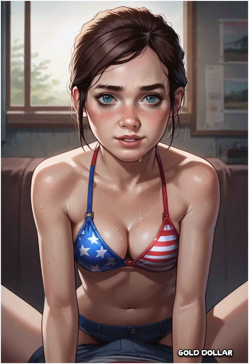 ai_generated bikini ellie_(the_last_of_us) ellie_williams gold_dollar teen teenager videogame young