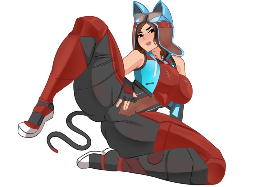 artist_request big_breasts breasts fortnite large_breasts leg_up renegade_lynx tagme