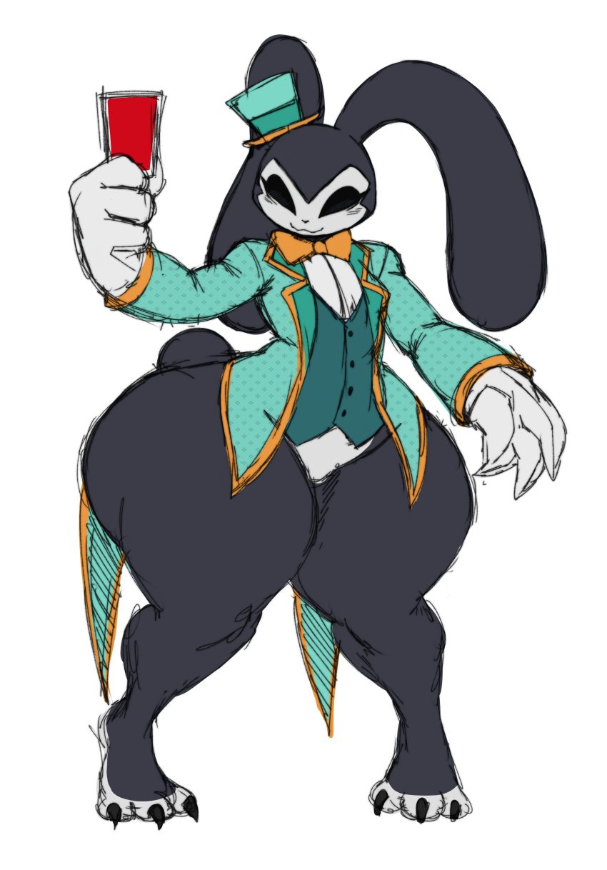 androgynous anthro bottomless card featureless_crotch femboy femboy_focus femboy_only feminine_male fur furry hat magician male male_only original original_character pear-shaped_figure pear_shaped pear_shaped_male rabbit sssonic2 tagme thick_thighs wide_hips