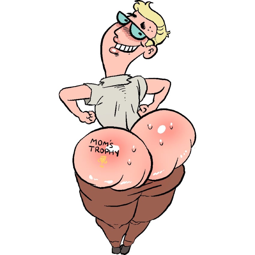 1boy big_ass blonde_hair blonde_hair bottom_heavy bottom_heavy_male cartoon_network dad daddy dexter's_dad dexter's_laboratory dilf glasses huge_ass lewdbeef male male_only solo solo_male