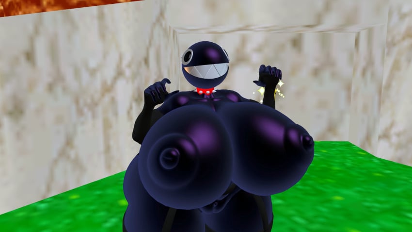 anthro big_ass big_breasts breasts bubble_butt chain_chomp female huge_ass huge_breasts mario_(series) nintendo nipples super_mario_64 tagme thick_thighs wide_hips zer0264