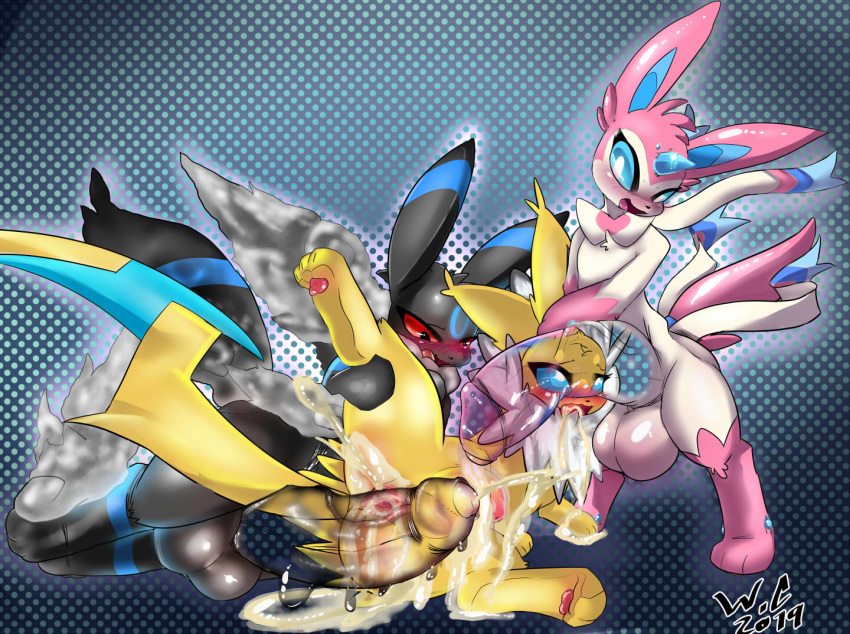 3boys after_sex alternate_color anthro anthrofied anus ass big_ass big_ears big_eyes big_testicles black_eyes blue_background blue_eyes blue_fur blush cum cum_in_ass cum_in_mouth cum_inside cum_on_body cum_overflow eeveelution excessive_cum feet foreskin furry gay girly group group_sex huge_testicles hyper hyper_penis hyper_testicles interspecies jolteon large_ass larger_male leg_up long_ears male male_only nintendo nude orgasm original_character paws penis pokémon_(species) pokemon pokemon_(species) pokemon_gsc pokemon_rgby raised_leg red_sclera see-through sex shiny_pokemon size_difference smaller_female spread_legs standing sylveon tail testicles text thick_penis thick_thighs threesome umbreon video_games watermark white_crest wide_hips x-ray yaoi yellow_fur