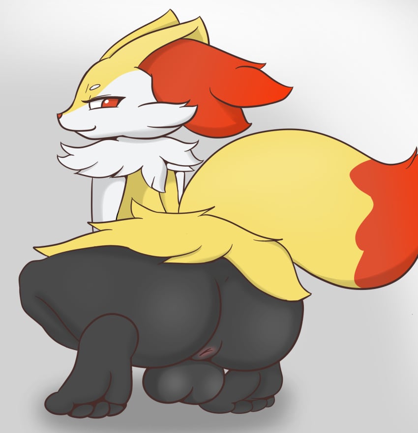 1boy 3_toes anal anus ass back big_ass big_ears big_testicles black_fur braixen canine eye_contact feet femboy fox furry grey_background half-closed_eyes hi_res large_ass looking_at_viewer looking_back looking_down male male_only mammal nintendo nude orange_eyes orange_fur pokémon_(species) pokemon pokemon_(species) pokemon_xy simple_background smile soles squatting tail testicles thick_thighs toes tonytoran video_games white_fur wide_hips yellow_fur