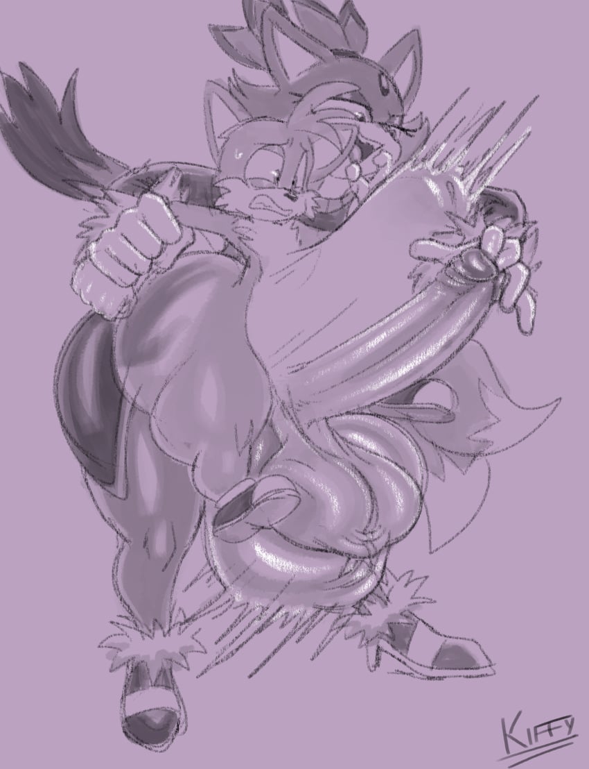 2025 absurd_res anthro balls big_balls big_penis blaze_the_cat canid canine clothing domestic_cat duo felid feline felis fingering fingers footwear fox futanari genitals hi_res huge_balls huge_cock humanoid_genitalia humanoid_penis kiffy_(artist) male male/futa mammal monochrome open_mouth penis rule_63 sega sex shoes simple_background sonic_(series) sonic_the_hedgehog_(series) stomach_bulge tail tails tails_the_fox urethral urethral_fingering