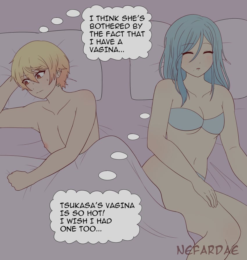 1boy 1boy1girl 1boys 1girl 1girls after_sex after_vaginal bra cuties female hinomori_shizuku male nefardae project_sekai tagme tenma_tsukasa trans transgender