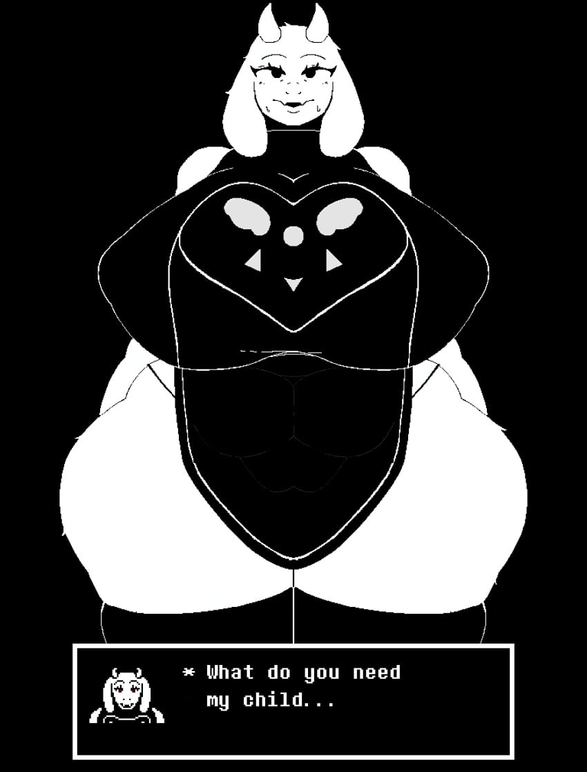 1girls anthro black_and_white curvaceous curvaceous_female curves english_text female fully_clothed furry gigantic_breasts goat goat_horns greyscale iktomi milf monochrome solo text_box thick_thighs toriel undertale undertale_(series) voluptuous_female wide_hips