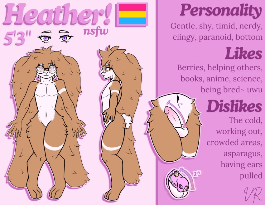 anthro chastity_cage chastity_device eyewear feet femboy fur genitals glasses heather_(vendettarevenge) hi_res hindpaw humanoid lagomorph long_ears male male_only mammal model_sheet pansexual paws penis purple_eyes small_penis solo tail thick_thighs vendettarevenge