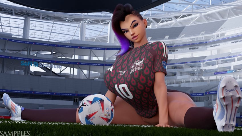 1girls 3d activision adidas ass blizzard_entertainment bottomless breasts brown-skinned_female brown_body brown_skin chest conmebol copa_america copa_america_2024 curvaceous curvy curvy_figure dark-skinned_female dark_skin digital_media_(artwork) female female_focus fit fit_female football hips hourglass_figure human legs mature mature_female mexico olivia_colomar overwatch overwatch_2 puma_(company) sampples slim_waist soccer soccer_ball soccer_uniform solo sombra tan-skinned_female tan_body tan_skin thick thick_legs thick_thighs thighs voluptuous waist wide_hips