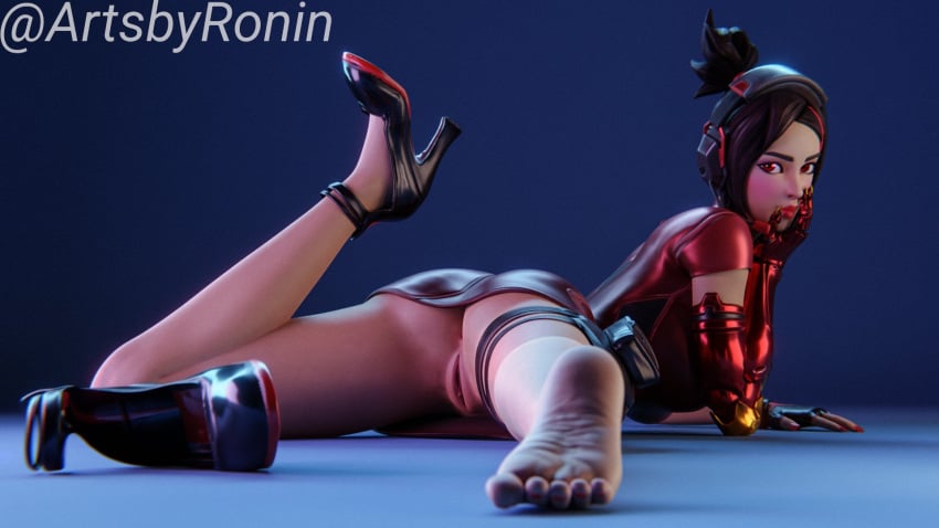 1girls 2024 3d 3d_(artwork) anus anus_peek artsbyronin ass barefoot black_hair blender clothed clothing demi_(fortnite) dress epic_games feet feet female female_focus female_only fortnite fortnite:_battle_royale high_heels light-skinned_female light_skin looking_at_viewer looking_back no_panties no_panties_under_dress no_underwear on_floor on_stomach pose posing presenting presenting_ass presenting_pussy prosthetic prosthetic_arm pussy pussy_lips robotic_arm simple_background soles solo solo_focus toes vagina watermark