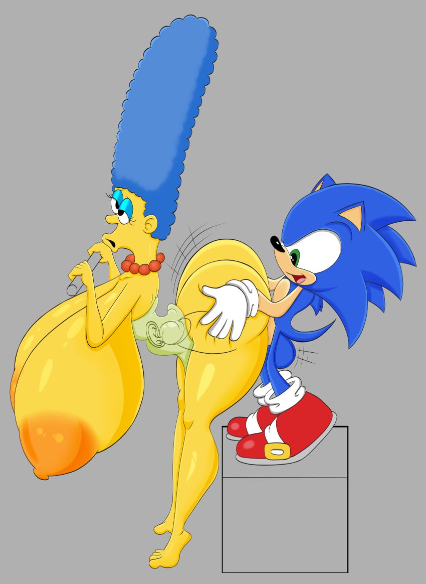 1boy 1girls 20th_century_fox 20th_century_studios anthro bad_anatomy bent_over crossover cum_in_pussy cum_inside eastern_and_western_character female huge_ass huge_breasts huge_cock human human_on_anthro impregnation male male/female marge_simpson penetration sega sonic_(series) sonic_the_hedgehog sonic_the_hedgehog_(series) the_simpsons weird_crossover what