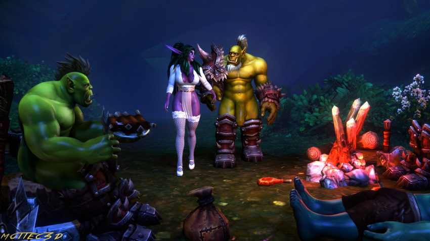 3d big_penis breasts elf mottec night_elf orc orc_male tyrande_whisperwind warcraft world_of_warcraft wow