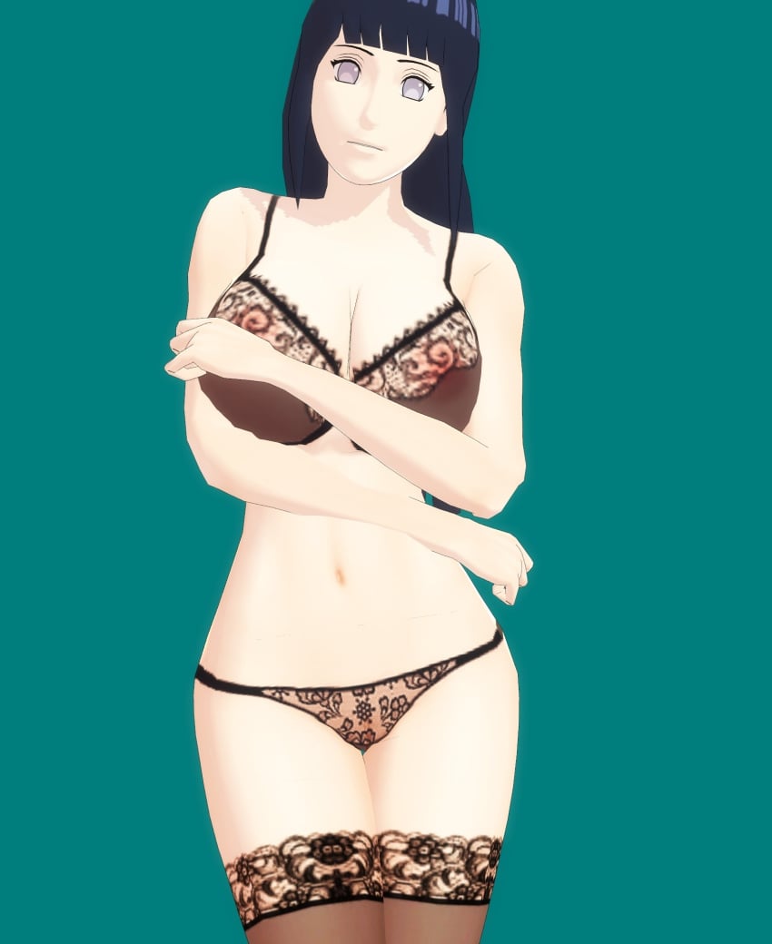 1girls 3d hyuuga_hinata lingerie naruto naruto_(series) naruto_shippuden tbomb100