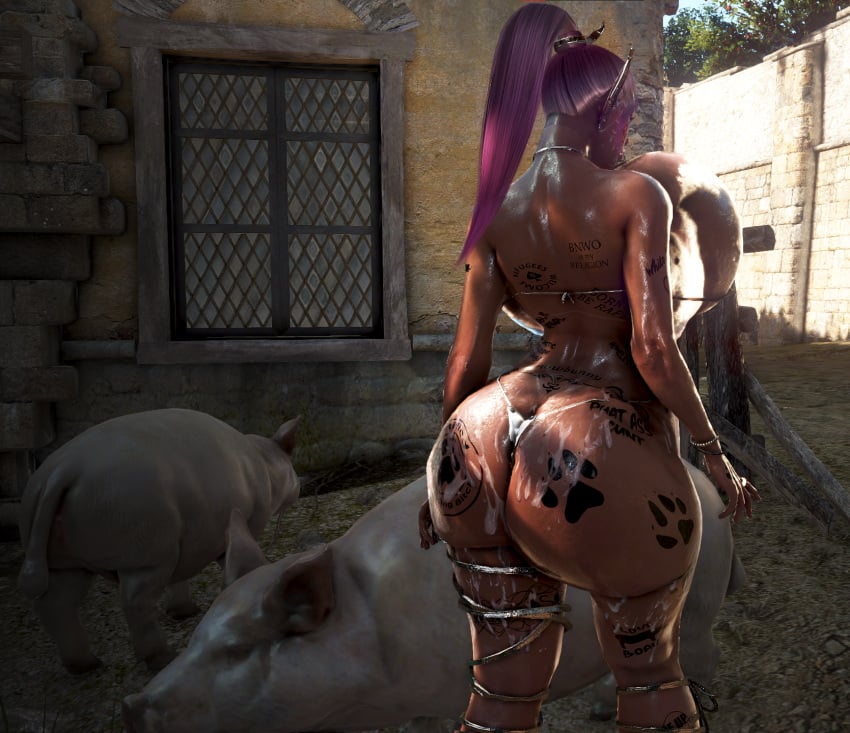3d bdo bimbo black_desert_online blonde_hair body_writing boobs_bigger_than_head breasts cow_ears cow_horns cow_print cow_tits cum_on_body cum_on_breasts cum_on_face cum_on_thighs cumdumpster dark_elf degradation elf elves female free_use gold_bikini huge_breasts humiliation interracial no_consent onahole pig_nose pigs pregnant pregnant_belly qos qos_tattoo queen_of_spades raceplay ranger_(black_desert) screencap screenshot sperm_tattoo succubus succubus_horns tattoo tattoos toilet urinal used_as_an_object video_game yourbdowhore