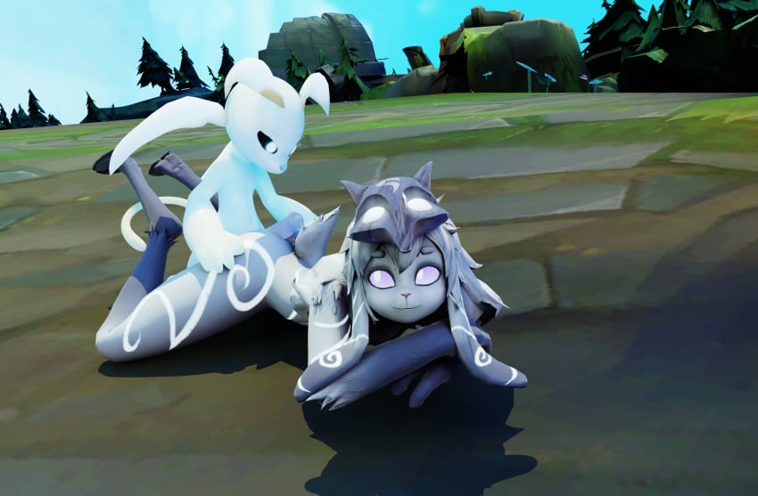 3d_(artwork) anthro bovid caprine digital_media_(artwork) duo erection female fur genitals hi_res hooves hot_dogging kindred_(lol) lamb_(lol) larger_female league_of_legends male male/female mammal mask microsoft nude ori_(ori) ori_(series) penis riot_games scorlamb sex size_difference smaller_male tail tencent unguligrade white_body white_fur xbox_game_studios