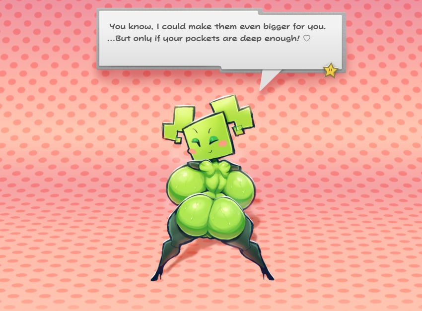 2024 anonsprite areola armwear ass bedroom_eyes big_breasts big_butt black_armwear black_clothing black_elbow_gloves black_footwear black_gloves black_handwear black_high_heels black_legwear black_thigh_highs blush blush_stickers bodily_fluids breasts clothing dotted_background elbow_gloves ellipsis english_text exclamation_point eyeshadow eyewear female female_humanoid footwear genitals glasses glistening glistening_breasts glistening_butt glistening_shoulders gloves green_body green_breasts green_butt green_eyeshadow green_hair green_pussy green_skin grey_text hair hand_on_breast hands_on_own_breasts handwear heart_after_text high_heels huge_breasts humanoid legwear looking_at_viewer looking_back looking_back_at_viewer makeup mario_bros mimi_(paper_mario) mostly_nude_female mostly_nude_humanoid narrowed_eyes nintendo nipples not_furry one_eye_closed one_eye_half-closed paper_mario pattern_background pink_blush plump_labia presenting presenting_hindquarters pussy rear_view red_eyewear red_glasses seductive shaded shadow shoes simple_background smile solo square_(anatomy) star sweat sweaty_breasts sweaty_butt talking_to_viewer text text_box thick_thighs thigh_highs twintails wide_hipped_female wide_hipped_humanoid wide_hips