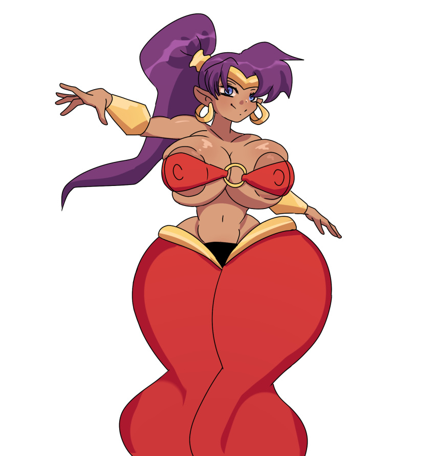 1girls alternate_breast_size areola_slip areolae editorl female female_only nipples puffy_areola puffy_nipples shantae shantae_(character) solo visible_areolae visible_nipples