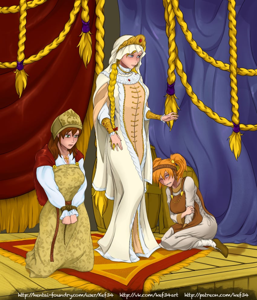 2boys 3girls alisa_(everlasting_summer) alisa_dvachevskaya arabian arabian_clothes blonde_hair blue_eyes brown_hair crossover dvach-tan everlasting_summer green_eyes image_set kef34 mount_and_blade olga_dmitrievna_(everlasting_summer) orange_eyes orange_hair slave slave_auction slavya-chan slavya_(everlasting_summer)