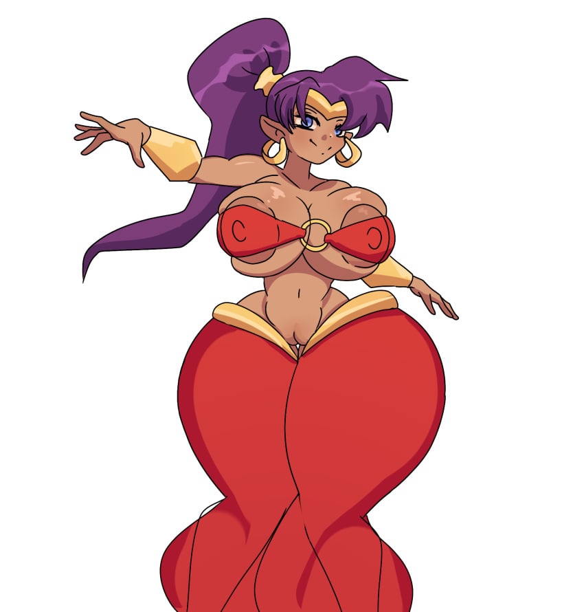 1girls alternate_breast_size areola_slip areolae editorl female female_only nipples puffy_areola puffy_nipples see-through_clothing shantae shantae_(character) solo visible_nipples visible_pussy