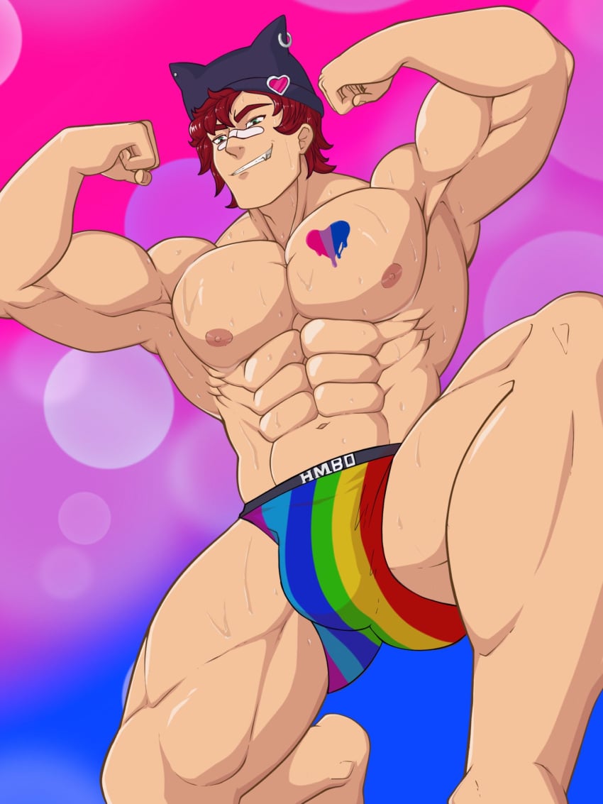 abs bara beanie bisexual_male bisexual_pride_colors bulge chest heartsteel_series heartsteel_sett himbo jckun92 league_of_legends male male_focus male_only muscular muscular_arms muscular_male muscular_thighs pecs pectorals pride_color_underwear sett solo solo_focus solo_male underwear