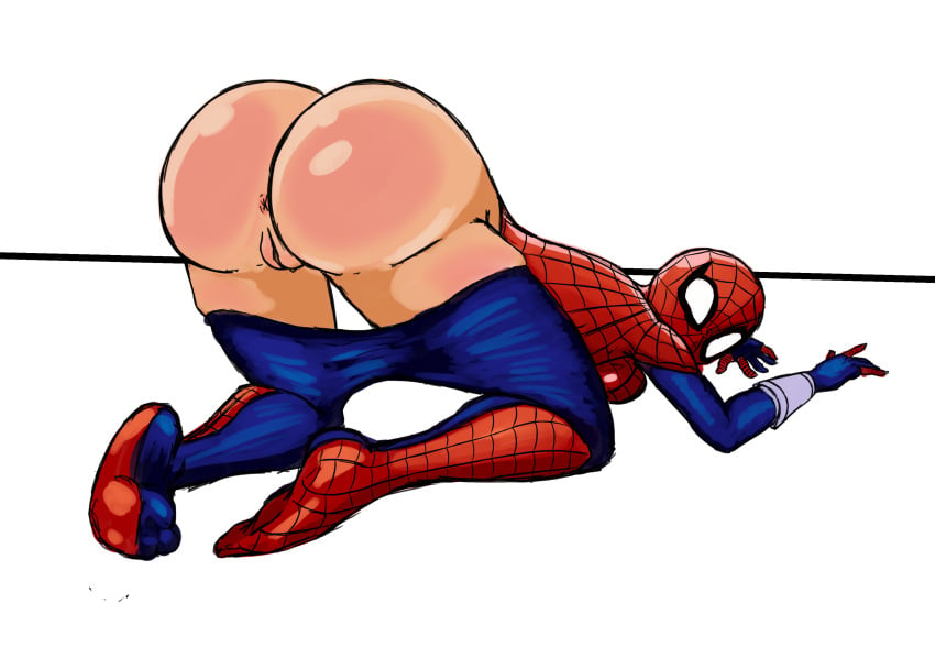 1girls anus ass ass_up big_ass big_breasts breasts bubble_ass bubble_butt craze craze_(artist) female female_only hi_res highres huge_ass large_ass looking_at_butt looking_back marvel marvel_comics mayday_parker nudity pussy shiny_ass sideboob solo solo_female spider-girl spider-man_(series) tan_skin voluptuous vulva white_background