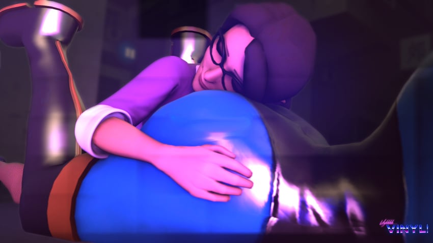 2girls 3d ass ass_pillow ass_worship big_ass butt_pillow female_face_near_ass fempyro glasses hand_on_ass head_on_ass head_rest latex miss_pauling pyro rule_63 source_filmmaker team_fortress_2 thick_ass thick_thighs thigh_boots ughhh..._vinyl! valve yuri