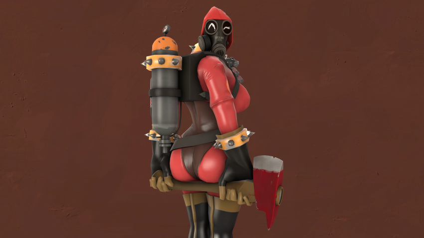 3d ass ax axe breasts clothed fempyro gas_mask gloves latex pyro robinolsen2011 rule_63 source_filmmaker team_fortress_2 thigh_boots valve wallpaper wink winking