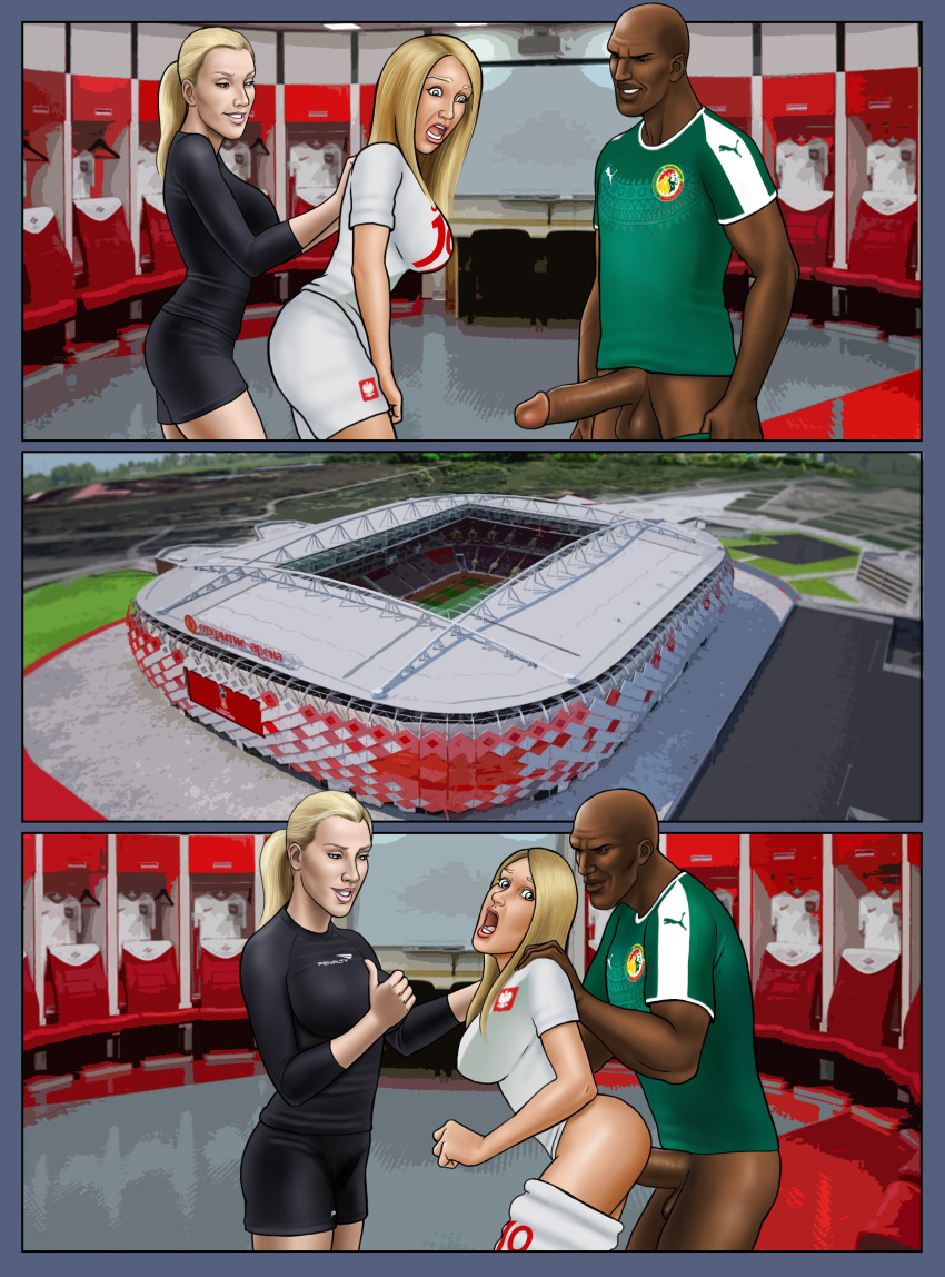 2018_fifa_world_cup anal ass bottomless comic dark-skinned_male defeat defeated extro fernanda_colombo_uliana football humiliation moussa_sow painal penalty_game poland senegal soccer soccer_uniform sports uniform victory world_cup