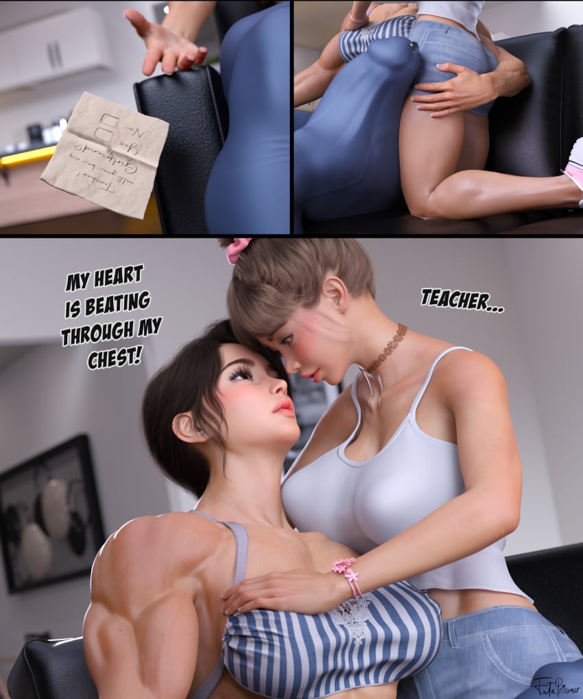 1futa 3d akame balls breasts brown_eyes brown_hair dark_eyes female futanari futaprisoner huge_balls huge_cock huge_cock light-skinned_female light_skin muscles muscular muscular_female muscular_futanari song testicles