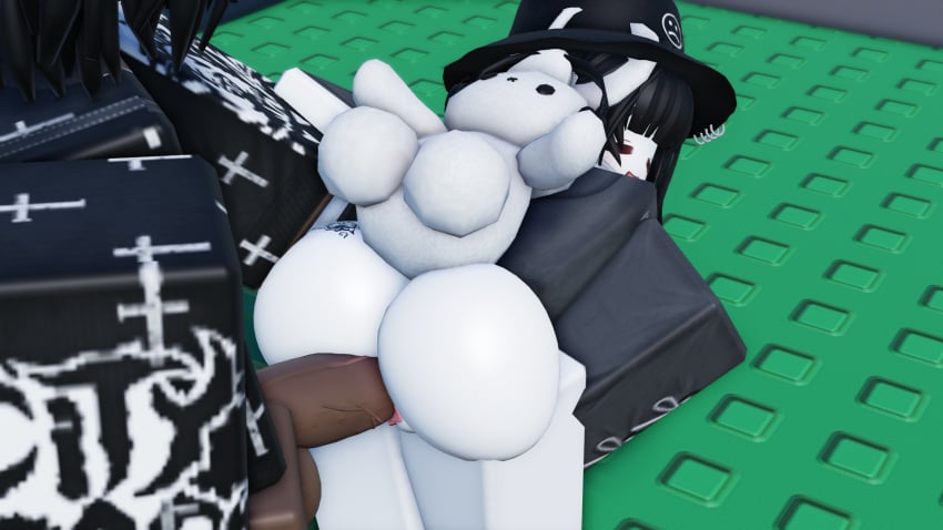 1boy 1girls anonymous_artist ass bottomless cutie_jpore dark-skinned_male lunarh pale-skinned_female penis pussy roblox roblox_avatar robloxian self_upload tagme vaginal_penetration