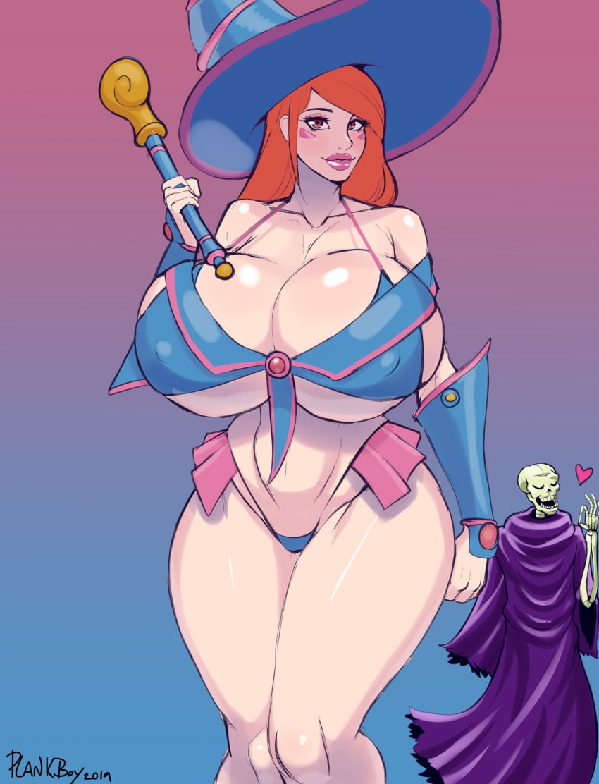 1girls bimbo breasts cleavage cosplay dark_magician_girl dark_magician_girl_(cosplay) dragon's_crown female huge_breasts looking_at_viewer panties plankboy skull_servant solo_focus sorceress_(dragon's_crown) yu-gi-oh!