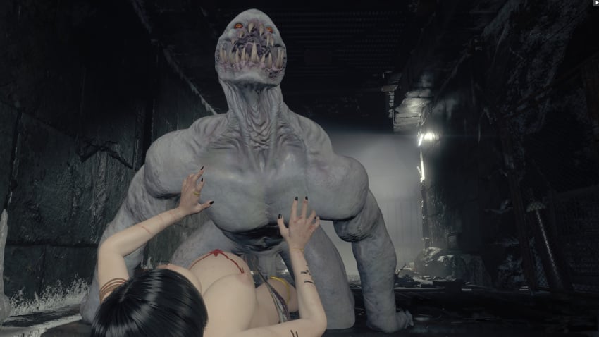 3d ada_wong big_breasts big_penis black_hair female male mod monster nipples nude parasite penis pregnant pregnant_female rape regenerator regenerator_(resident_evil) resident_evil resident_evil_4 resident_evil_4_remake screencap sex