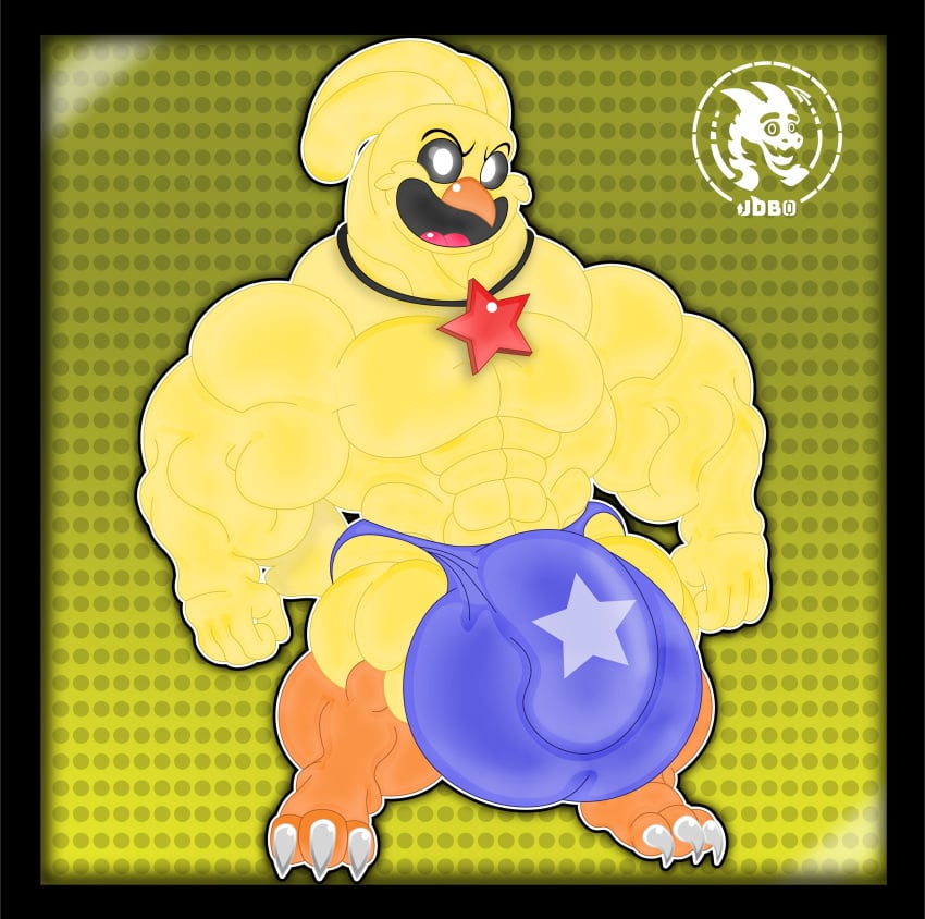 absurd_res anthro anthro_on_anthro anthro_only balls big_balls bulge chicken chiken clothed clothing critters_(poppy_playtime) detailed_bulge feathers furry_only gallus gallus_(genus) genitals happy hi_res huge_balls hyper hyper_balls hyper_genitalia jdbo-arts jewelry kickinchicken kickinchicken_(poppy_playtime) male male/male mob_entertainment muscular no_humans poppy_playtime poppy_playtime_(chapter_3) sex smile smiling_critters solo star_pendant tagme underwear yellow_body yellow_fur yellow_skin